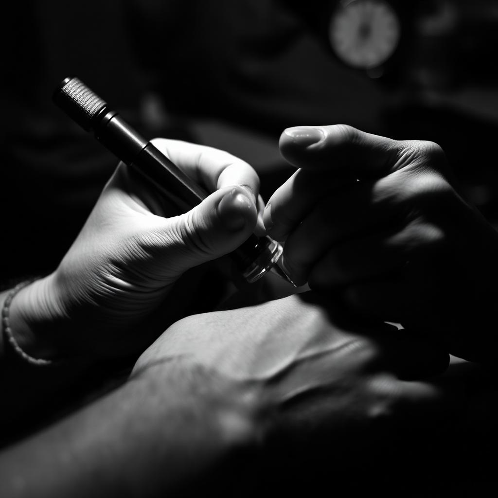 Tattoo artist at work